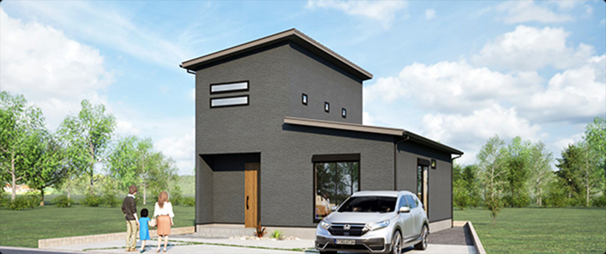 平屋＋2階に1部屋の1.5階型平屋