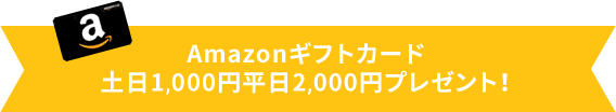Amazonギフトカード土日1,000円平日2,000円プレゼント!